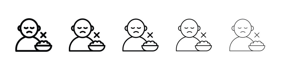 Lack of appsetite icon filled flat sign concept for web design.