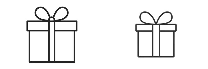 Two simple gift box illustrations showcasing different sizes in minimalist design