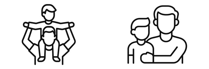 Father and child sharing joyful moments during outdoor playtime in a park setting with a sunny backdrop