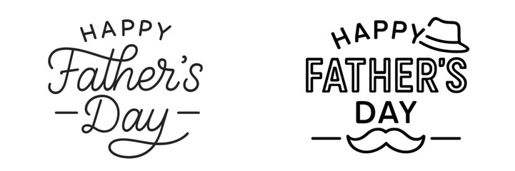 Creative designs for Father's Day greeting cards featuring typography and festive elements