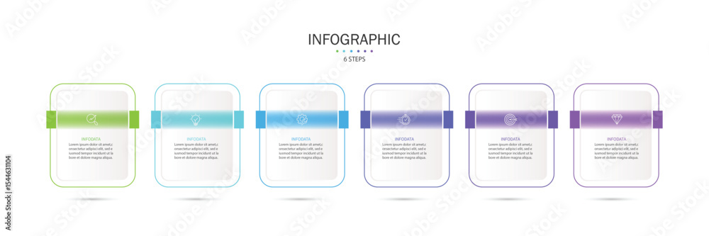 Poster infographic labels with icons and 6 options or steps. suitable for process diagrams, presentations, 