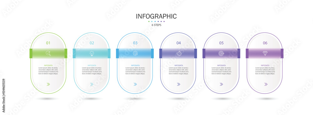 Poster infographic labels with icons and 6 options or steps. suitable for process diagrams, presentations, 