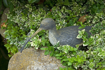 Décoration jardin, Sculpture d'oiseau, Courlis cendré, Jardin Iréne et Heinz Auer. Gaienhofen,...