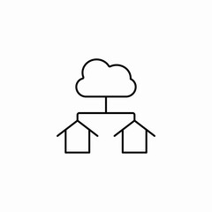 cloud distributed network icon sign vector