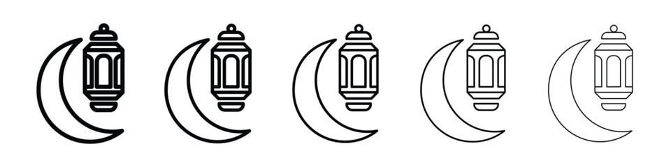 Islamic lantern icon filled flat sign concept for web design.