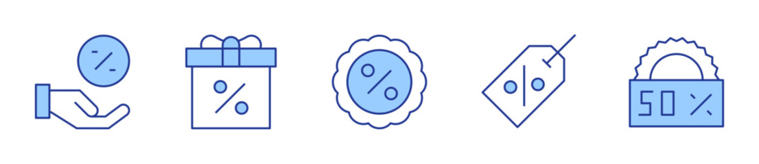 sale, discount. Sales Icon vector illustration. Line Duotone style. Editable stroke