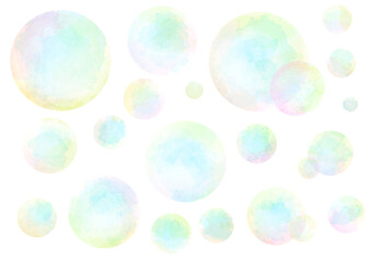 シャボン玉　イラスト　手描き　水彩風