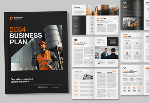 Business Plan Template for Project Proposals in Building & Construction Industry Theme