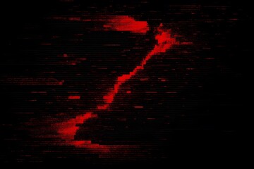 Glitch Art - style Red Signal Interference Graphic, ideal for cyberpunk - themed design, horror/suspense atmosphere building (film openings, game scenes), digital art creation.