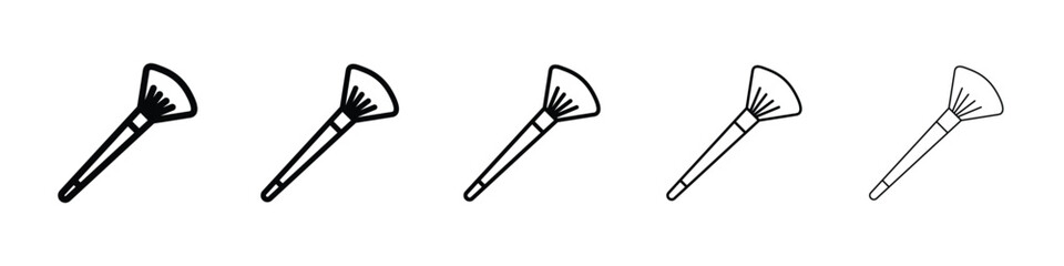Inclined makeup brush icon filled flat sign concept for web design.