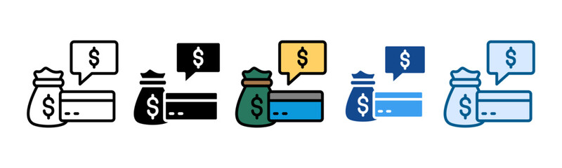 Account Balance Icon Set Multiple Style Collection