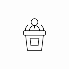 podium speaker icon sign vector