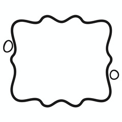 Picture rectangle cute black icon on whiute background.