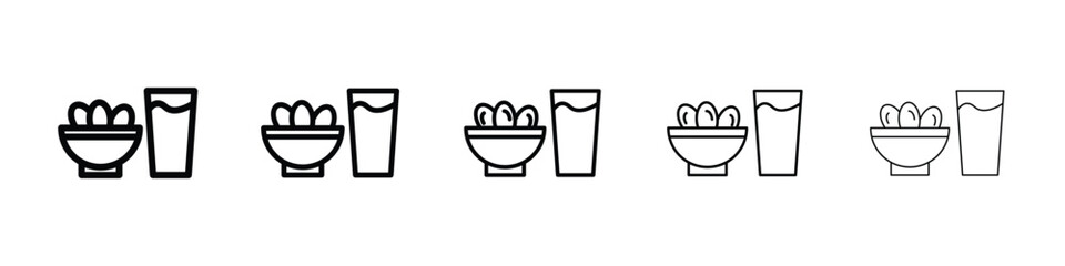 Iftar meal ramadan icon filled flat sign concept for web design.