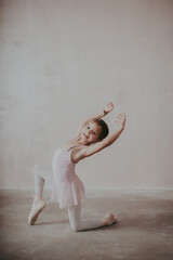 portrait of a cute beautiful girl in the studio