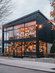 Modern Black Store Front Design