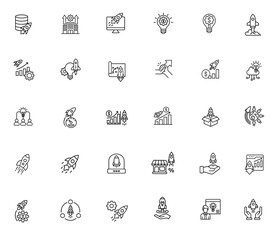 Start-Up and Innovation Icons – Vector Set for Business and Technology Concepts