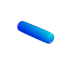 3D Glossy blue minus symbol with a modern, sleek and minimalistic design. 3d illustration