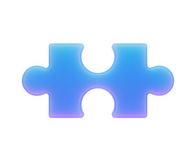Fototapeta premium A glowing blue puzzle piece with smooth edges and a futuristic design. 3D illustration