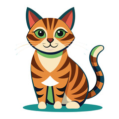Vector Illustration of a Cat Stylized Cat Vector Art Drawing – Modern Pet Illustration.