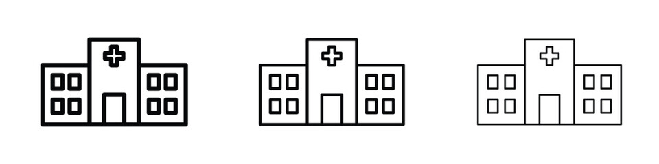 Hospital building icon filled flat sign concept for web design.