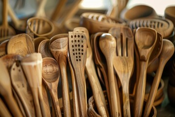 High Detail Visual of Zero Waste Wooden Utensils