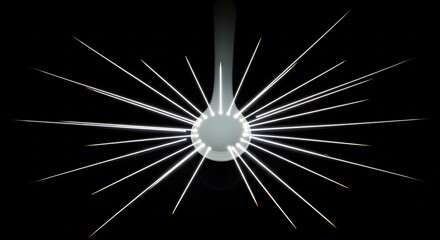 Obraz premium 光輝く白線 幾何学模様 美しく輝く抽象画. AI Generated
