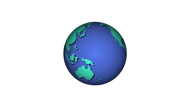 earth animation with GPS location icons concept on white background