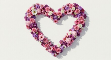 優しい光に包まれた 花びらハート 美しい花束. AI Generated