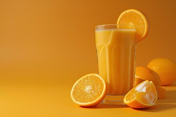 Flawless Picture of Still Life of Delicious Orange Smoothie