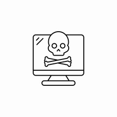 desktop malware icon sign vector