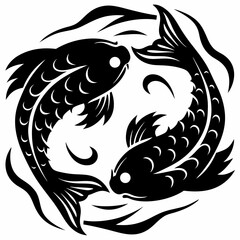 Obraz premium Yin Yang Koi Fish Design