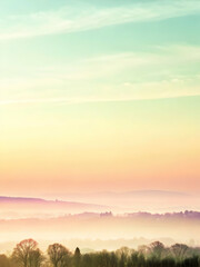 Obraz premium Hazy morning sky with pink and periwinkle gradients