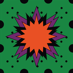 Abstract pop art starburst design element