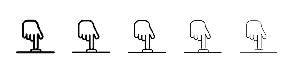 Hand push button icon filled flat sign concept for web design.