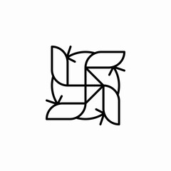 leaf pattern icon sign vector