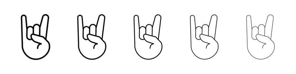 Hand Horns icon filled flat sign concept for web design.