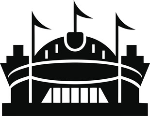 Naklejka premium Iconic Stadium Architectural Marvel of Sports and Entertainment Venue Design