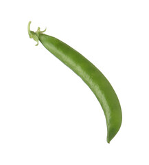 One fresh green pea pod isolated on white