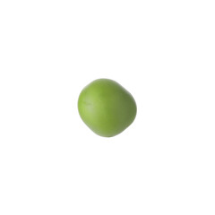 One fresh green pea isolated on white