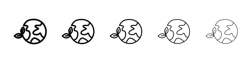 Green earth planet icon filled flat sign concept for web design.