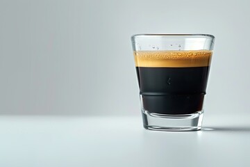 Detailed Image of Glass with Delicious Coffee and White Background