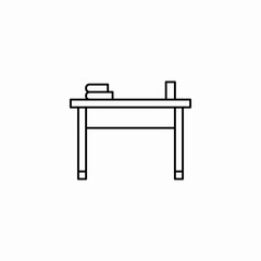 study desk icon sign vector