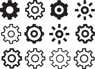 Setting vector illustrations icon pack 