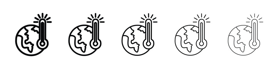 Global warming icon filled flat sign concept for web design.