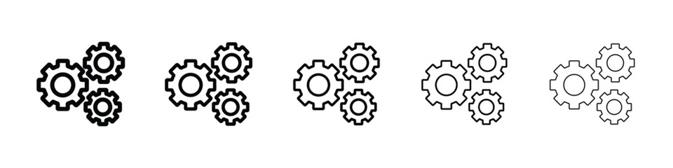 Gears icon filled flat sign concept for web design.