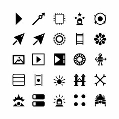 Design a set of stylized icons depicting feathered headdresses and ornate armor pieces.  Focus on clean lines and bold shapes suitable for a game UI.