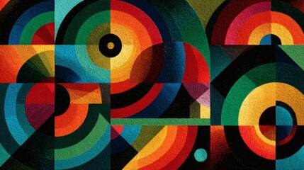 Obraz premium Kinetic Patterns: Bold Geometric Motion Capturing ADHD’s Shifting Attention and Energy