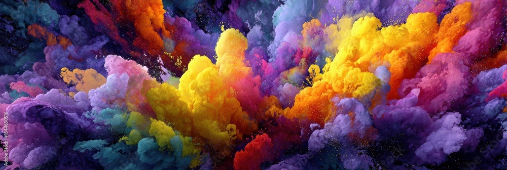 Aufkleber Vibrant Abstract Fireworks of Emotion Showcasing a Burst of Colorful Energy in a Dynamic Display of Hues and Textures