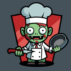 design logo icon illustration character cartoon zombie chef
